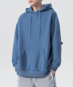Basic Casual Hoodie in Blue