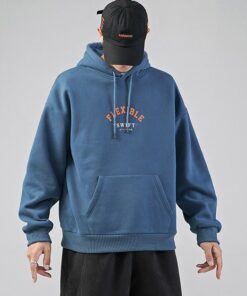 Minimalist Blue Oversized Hoodie